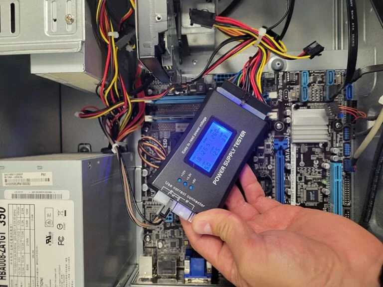 It’s not always as simple as it either powers on or it doesn’t. A lot of times, a bad PSU can cause a system to spin the fans for a few seconds, only for nothing else to actually happen. Sure, this can indicate a bad motherboard but just as well a faulty PSU. A good PSU tester will test all necessary values. If you only have a multimeter around, that may not be enough. Even if all voltages are within range, the PG (power good) may not be. A  power good value that is not within the 100-500 range can cause this symptom to occur. 
